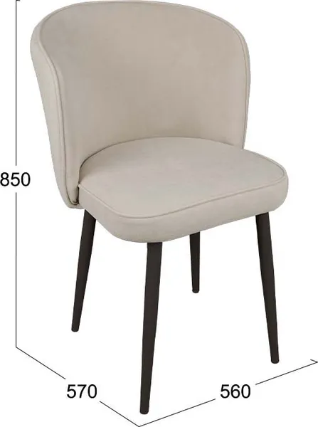 Изображение товара Стул ТриЯ Боско Dream Beige (черный муар/велюр бежевый)