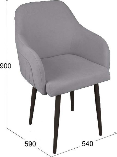 Изображение товара Стул ТриЯ Бэнтли Dream Grey (черный муар/серый)