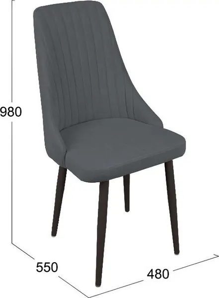 Изображение товара Стул ТриЯ Данте Dream Grafit (черный муар/темно-серый)