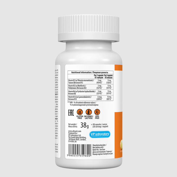Изображение товара Витаминно-минеральный комплекс UltraVit Supplements Витамин B Комплекс (90 капсул)