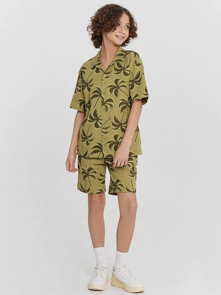 Изображение товара Рубашка детская Mark Formelle 113445 (р.158-80, пальмы на кедре)