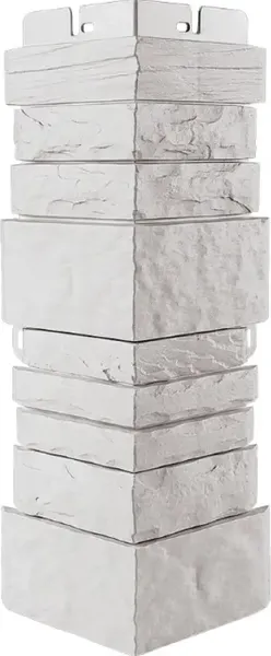 Изображение товара Угол для сайдинга Альта-профиль Шотландия ЭКО Белый Наружный (0.45x0.16м)