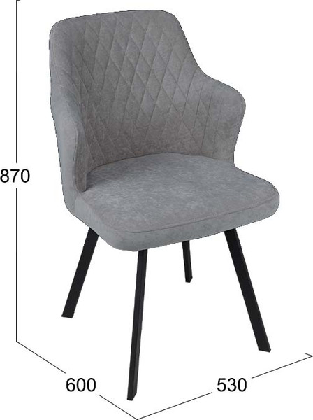 Изображение товара Стул ТриЯ Лукас поворотный (черный муар/Brendy Grey)