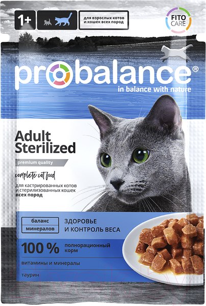 Изображение товара Влажный корм для кошек ProBalance Sterilized (85г)