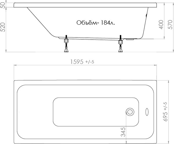 Изображение товара Ванна акриловая Triton Ультра 160x70