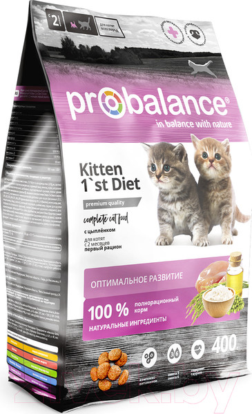 Изображение товара Сухой корм для кошек ProBalance 1'st Diet для котят c цыпленком (400г)