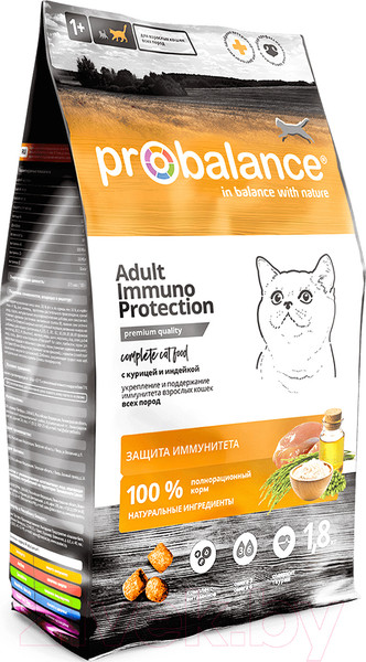 Изображение товара Сухой корм для кошек ProBalance Immuno с курицей и индейкой (1.8кг)
