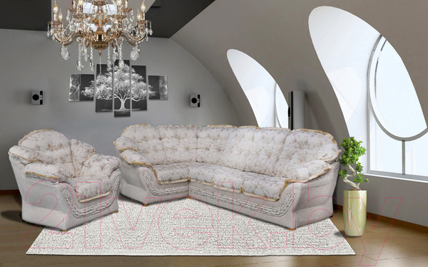 Изображение товара Комплект мягкой мебели Домовой Романтика-1 4Sed+1.7  (Bornes 32252/Bornes Com1 32252)