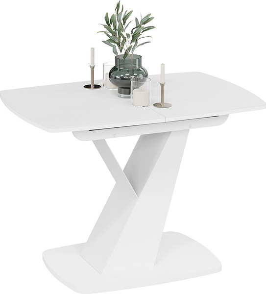 Изображение товара Обеденный стол ТриЯ Гарда Тип 1 (белый/стекло матовое белое)