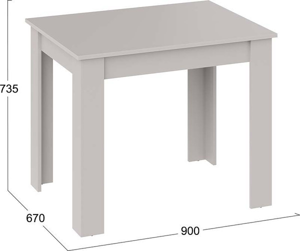 Изображение товара Обеденный стол ТриЯ Промо Тип 1 / 011.000.000 (кашемир/кашемир)