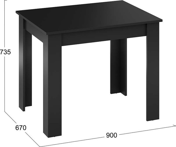 Изображение товара Обеденный стол ТриЯ Промо Тип 1 / 011.000.000 (черный/черный)
