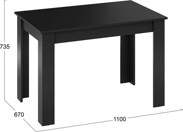 Изображение товара Обеденный стол ТриЯ Промо Тип 2 (черный/черный)