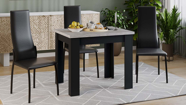 Изображение товара Обеденный стол ТриЯ Промо тип 3 (черный/ателье светлый)