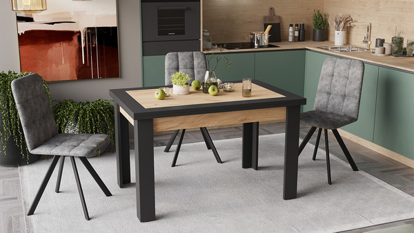 Изображение товара Обеденный стол ТриЯ Хьюстон тип 4 (черный/дуб крафт золотой)