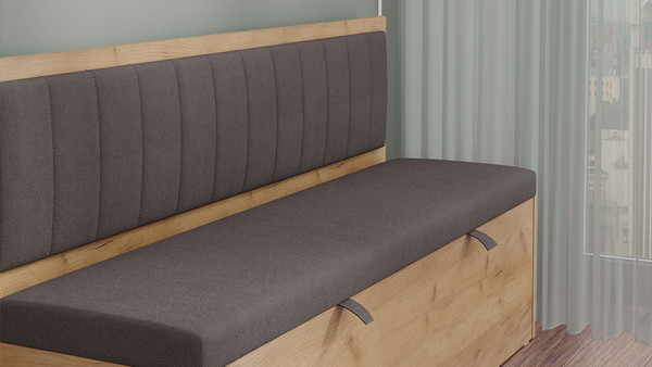 Изображение товара Скамья кухонная мягкая ТриЯ Берген (дуб крафт золотой/велюр коричневый)