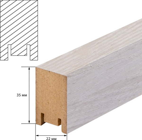 Изображение товара Рейка интерьерная Стильный Дом 2700х35х22 (ясень белый)