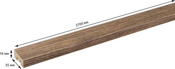 Изображение товара Рейка интерьерная Стильный Дом 2700х16х35 (грецкий орех)