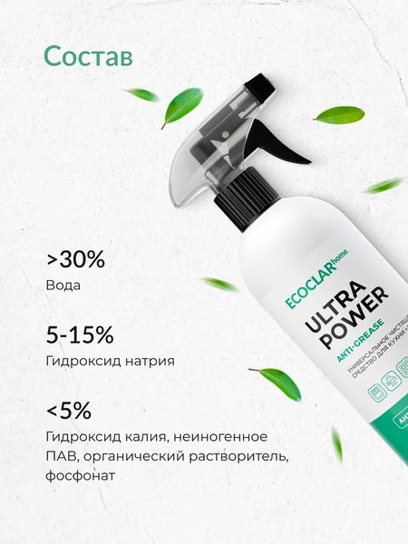 Изображение товара Чистящее средство для кухни ECOCLARhome Антижир (500мл)