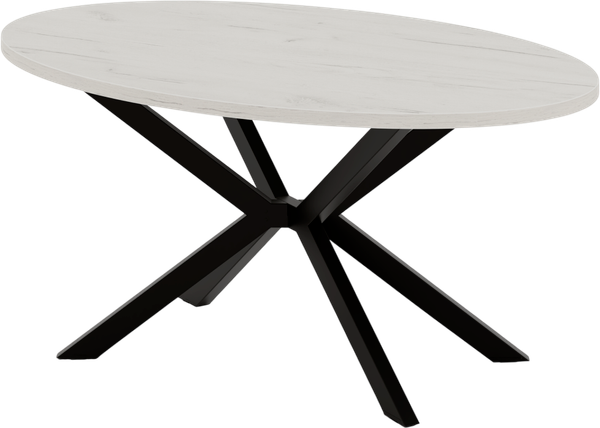 Изображение товара Обеденный стол Millwood Верона овальный 180х100х75 / 51780_bk_ch_4 (дуб белый Craft/черный)