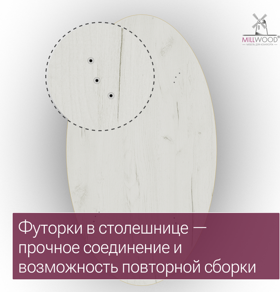 Изображение товара Обеденный стол Millwood Верона овальный 180х100х75 / 51780_bk_ch_4 (дуб белый Craft/черный)