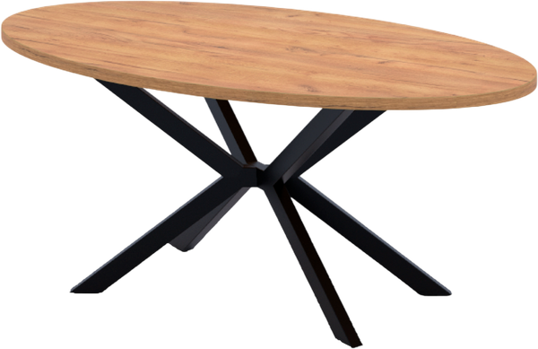 Изображение товара Обеденный стол Millwood Верона овальный 180х100х75 / 51780_z_ch_5 (дуб золотой Craft/черный)