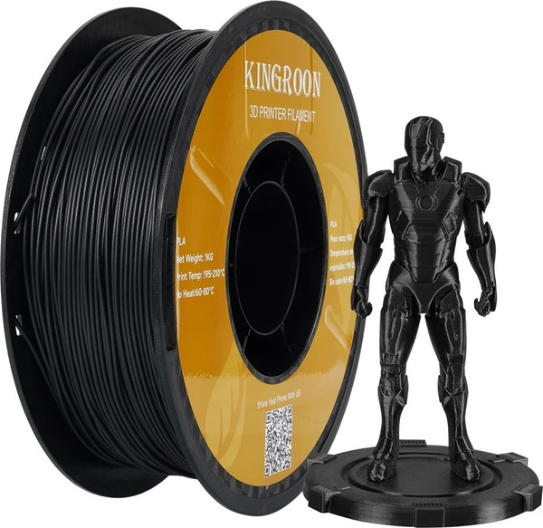 Изображение товара Пластик для 3D-печати Kingroon PLA-CF 1.75мм / HC135 (1кг, черный)