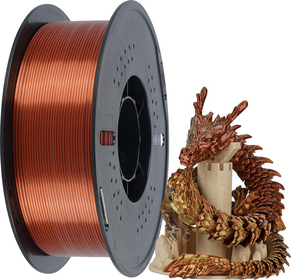 Изображение товара Пластик для 3D-печати Kingroon PLA Tri-Silk 1.75mm / NSC023 (1кг, Golden/Silver/Copper)
