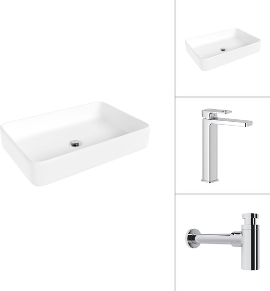 Изображение товара Умывальник со смесителем Lauter 21842 + Cascade 21СК0655C с сифоном 21635CH (хром)