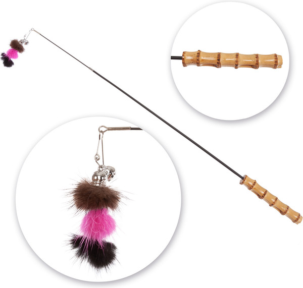 Изображение товара Игрушка для кошек ZooZooZoo Меховые шарики с колокольчиком / HM-45 (черный)