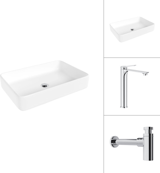 Изображение товара Умывальник со смесителем Lauter 21842 + Rio 21AM12672 с сифоном 21635CH (хром)