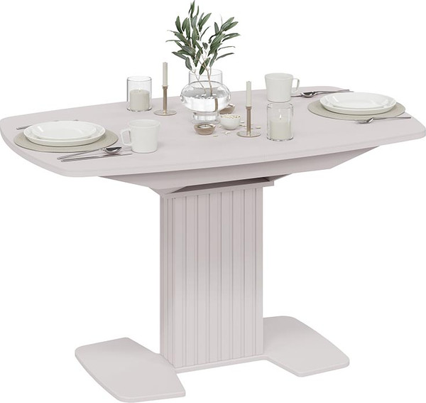 Изображение товара Обеденный стол ТриЯ Хилтон раздвижной Тип 2 (кашемир/стекло матовое кашемир)