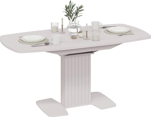 Изображение товара Обеденный стол ТриЯ Хилтон раздвижной Тип 2 (кашемир/стекло матовое кашемир)