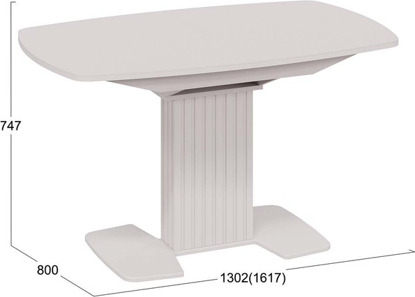 Изображение товара Обеденный стол ТриЯ Хилтон раздвижной Тип 2 (кашемир/стекло матовое кашемир)