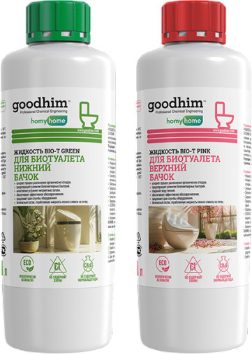 Изображение товара Набор жидкостей для биотуалета GoodHim Для верхнего и нижнего бачков 58848 (2x1л)