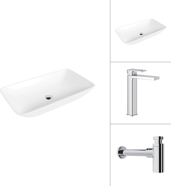 Изображение товара Умывальник со смесителем Lauter 21886 + Cascade 21СК0655C с сифоном 21635CH (хром)