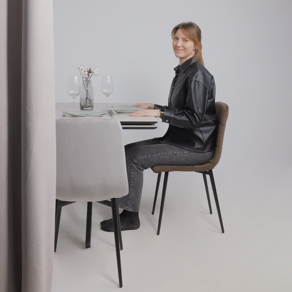 Изображение товара Стул Алвест AV 406-N (шоколадный бархат Confetti Chocolate/черный)