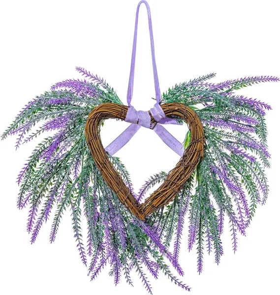 Изображение товара Декор настенный Elan Gallery Венок-сердце. Лавандовое поле / 150288