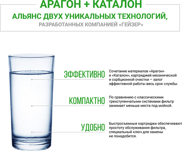 Изображение товара Фильтр под мойку Гейзер Смарт для жесткой воды 16028 (без крана)
