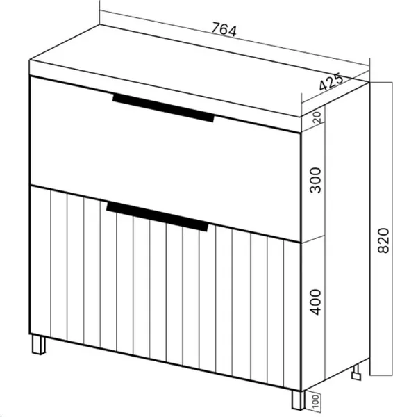 Изображение товара Тумба под умывальник Viant Сицилия Moduo 80 / VSIC80MDCAP-T2Y