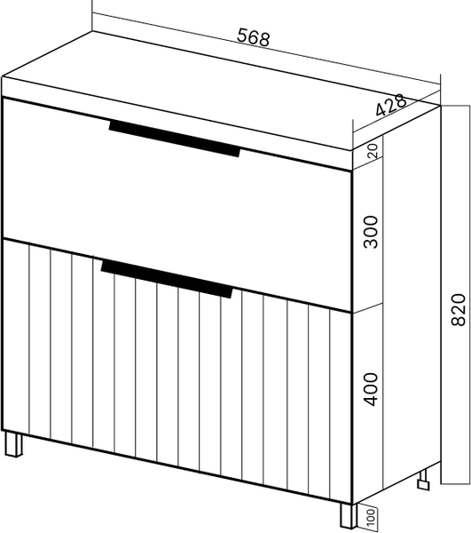 Изображение товара Тумба под умывальник Viant Сицилия Moduo 60 / VSIC60MDBEL-T2Y