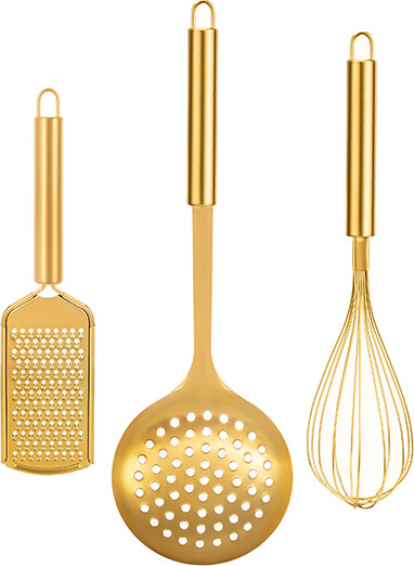 Изображение товара Набор кухонных приборов Elan Gallery 240497 (3шт, золото)