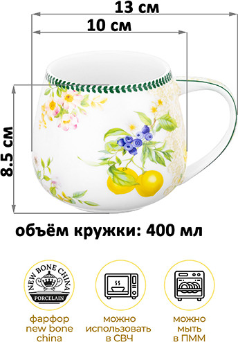 Изображение товара Кружка Elan Gallery Лимоны / 420745 (New Bone China)