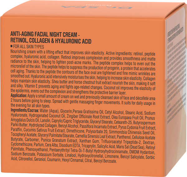 Изображение товара Крем для лица Dr. Sea Антивозрастной ночной с ретинолом, коллагеном и гиал. кислотой (50мл)