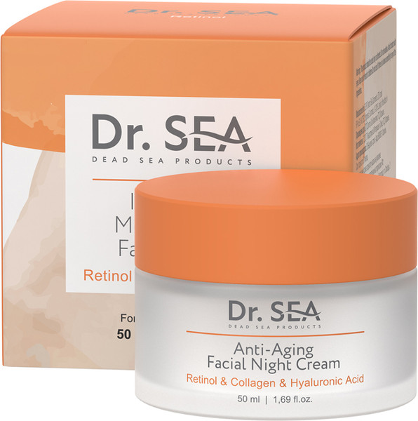 Изображение товара Крем для лица Dr. Sea Антивозрастной ночной с ретинолом, коллагеном и гиал. кислотой (50мл)