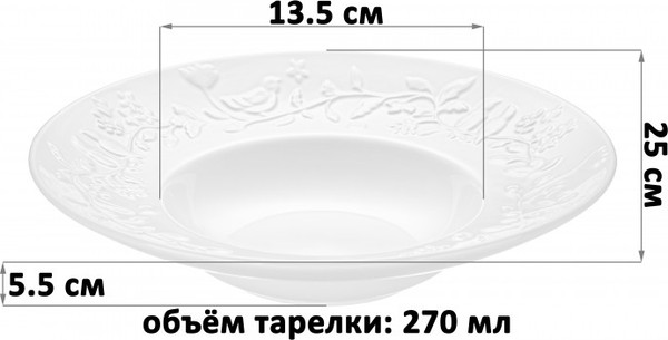 Изображение товара Набор тарелок Elan Gallery Птички на ветке / 540954 (2шт)