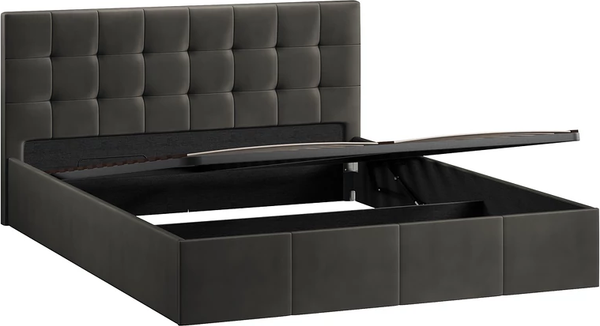 Изображение товара Двуспальная кровать ТриЯ Эмма 1800 с ПМ (велюр Confetti Stone)