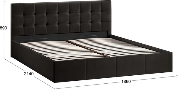 Изображение товара Двуспальная кровать ТриЯ Эмма 1800 с ПМ (велюр Confetti Stone)