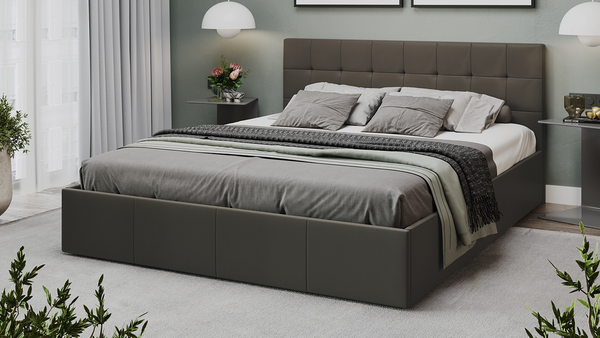 Изображение товара Двуспальная кровать ТриЯ Эмма 1800 с ПМ (велюр Confetti Stone)