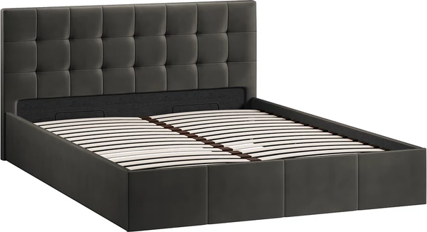 Изображение товара Двуспальная кровать ТриЯ Эмма 1800 с ПМ (велюр Confetti Stone)