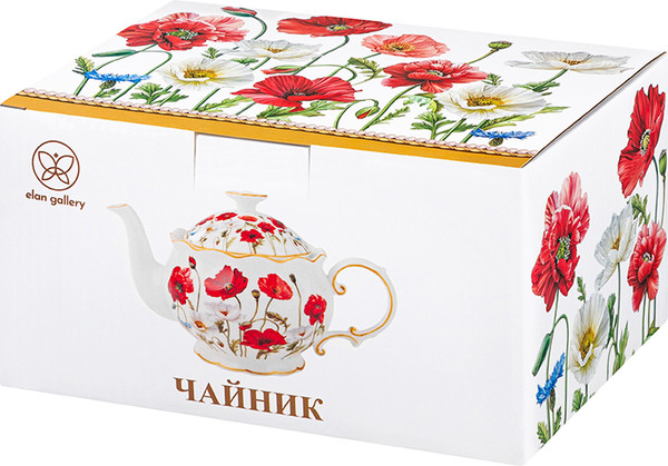Изображение товара Заварочный чайник Elan Gallery Маки / 420740 (New Bone China)